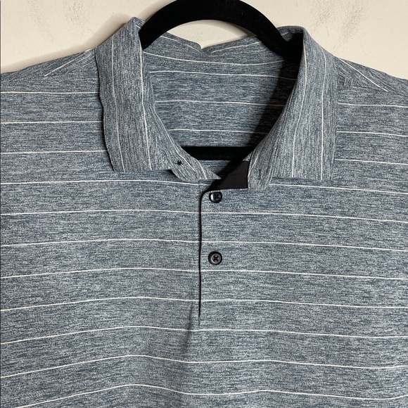 Lululemon | Men’s Propel Polo in Stripe Heathered Alberta Lake White Size XL - Picture 3 of 6